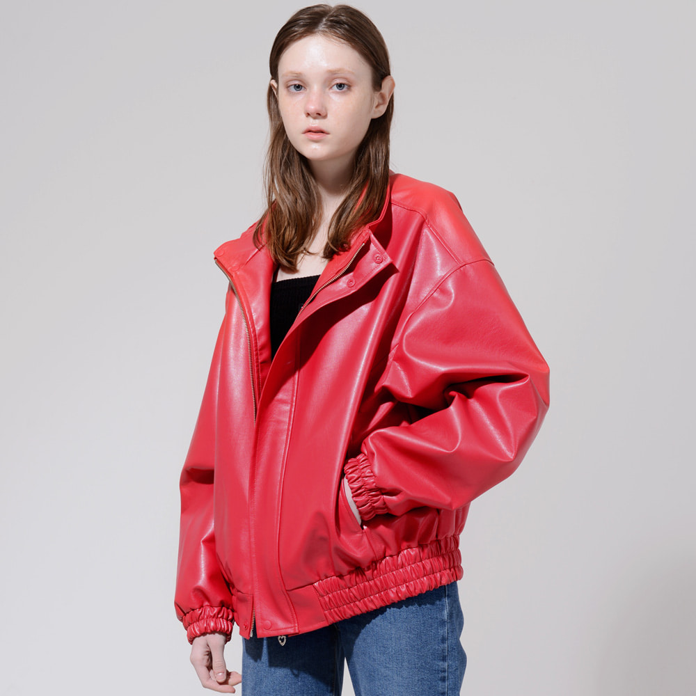 DAILY LEATHER FLIGHT JACKET (RED)