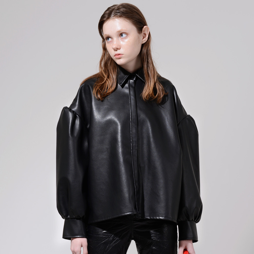 DAILY LEATHER CPO SHIRTS (BLACK)